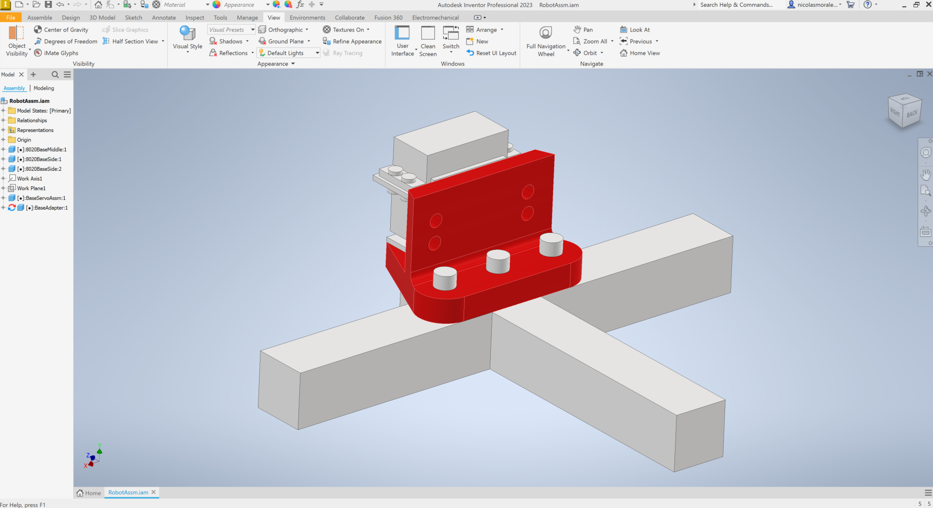 CAD of the base assembly